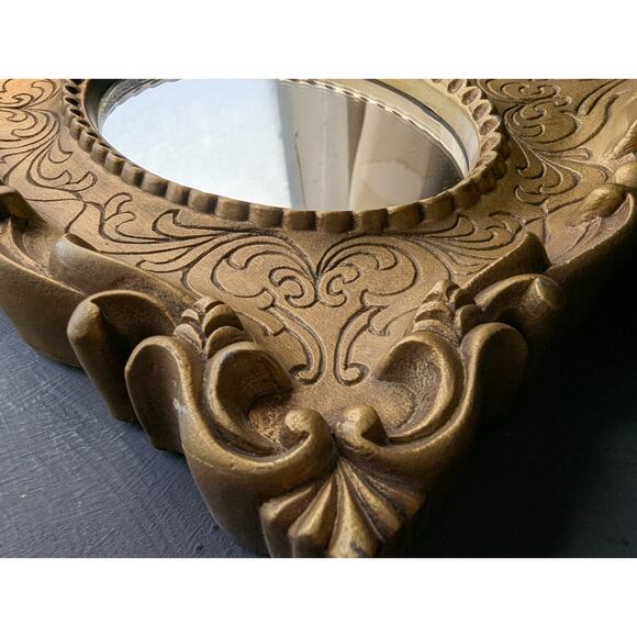 Vintage Ornate Gold Mirror, vertical or horizonal Maximalist Hollywood Regency - Picture 2 of 5